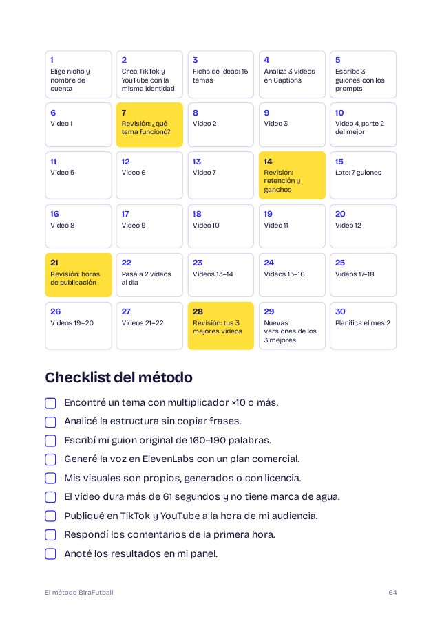 Página de la guía: plan de 30 días